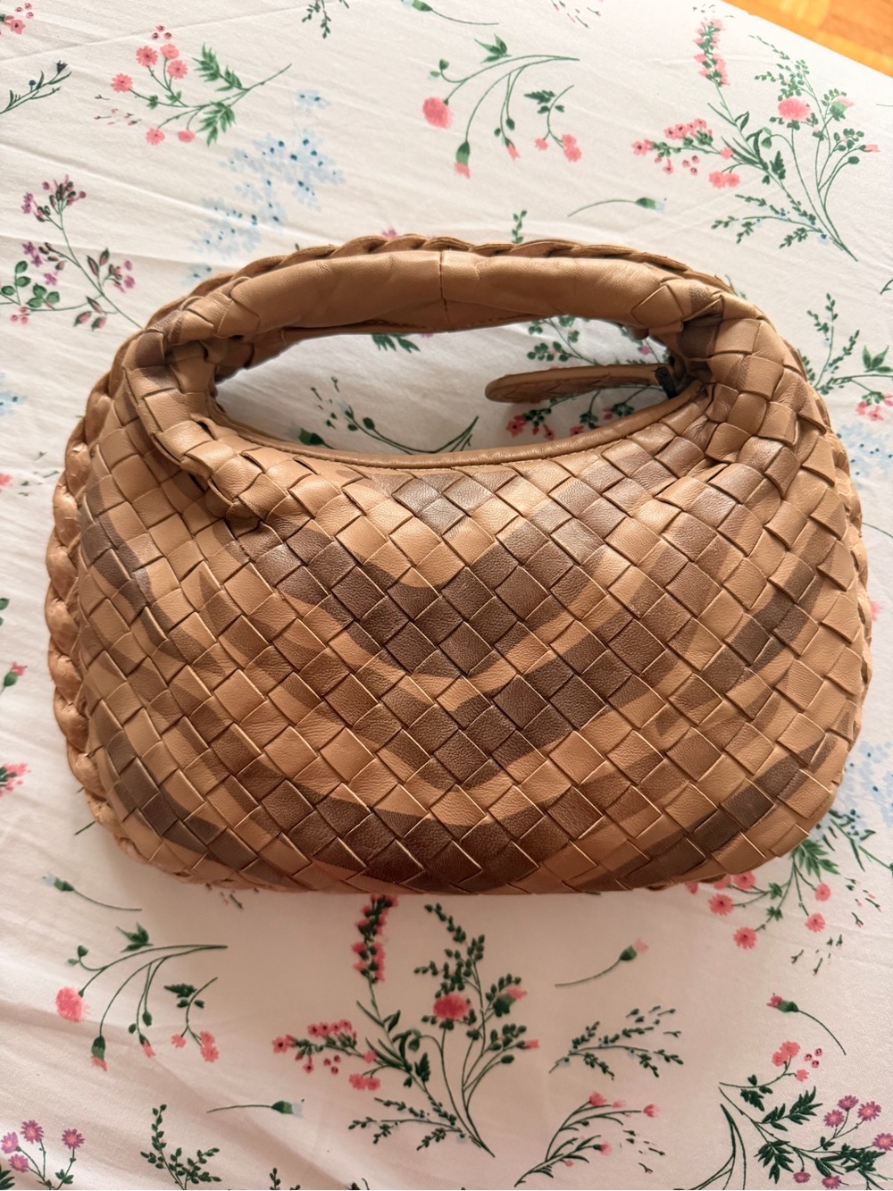 Bottega Veneta Woven Mini Hobo Bag in Light Brown